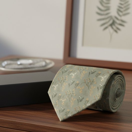 Cravate Sage Botanical Tie – Woodland Wedding Attire