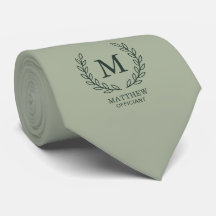 Sage Élégant Monogramme de Mariage de l'Officiant