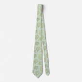 Cravate Sage Green and Gold Wedding Neck Tie (Devant)