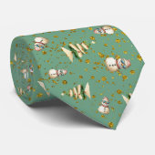 Cravate Sage Green Beach Christmas Snowman Pattern (Roulé)