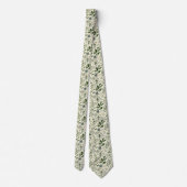 Cravate Sage Green Botanicals Groom Wedding Groomsmen  (Dos)