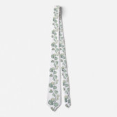Cravate Sage Green Eucalyptus Vert Mariage blanc (Devant)