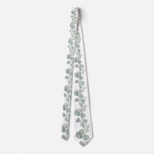 Cravate Sage Green Eucalyptus Vert Mariage blanc (Dos)