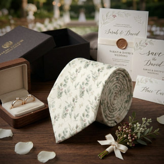 Cravate Sage Green Eucalyptus Wedding