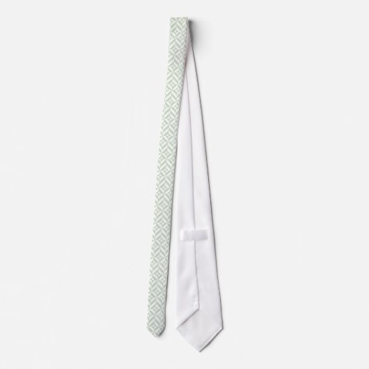Cravate Sage Green Geometric Deco Cube Pattern (Dos)