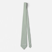Cravate Sage Green Groomsmen initial Monogramme Monogramme (Devant)