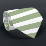 Cravate Sage Moderne Vert Et Blanc Horizontal Divisé<br><div class="desc">Cravate à rayures horizontales simple et moderne en vert sauge et blanc.</div>
