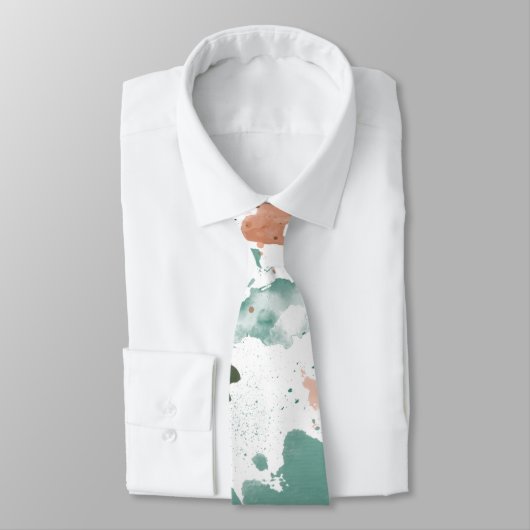 Cravate Sage Peach Palette Splatter (Attaché)