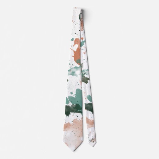 Cravate Sage Peach Palette Splatter (Devant)