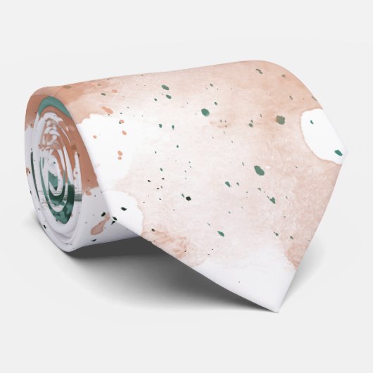 Cravate Sage Peach Palette Splatter (Roulé)