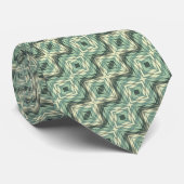 Cravate Sage Vert Beige Gris Brown Ethnic Look Art (Roulé)