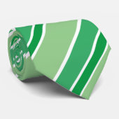 Cravate Sage Vert Blanc Diagonal Bonbons Grilles (Roulé)