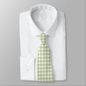Cravate Sage vert et blanc En vichy (Attaché)