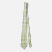 Cravate Sage vert et blanc En vichy (Devant)