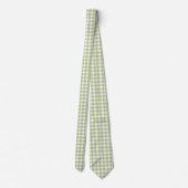 Cravate Sage vert et blanc En vichy (Dos)