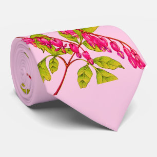 Cravate saigner les coeurs fleurs imprimer