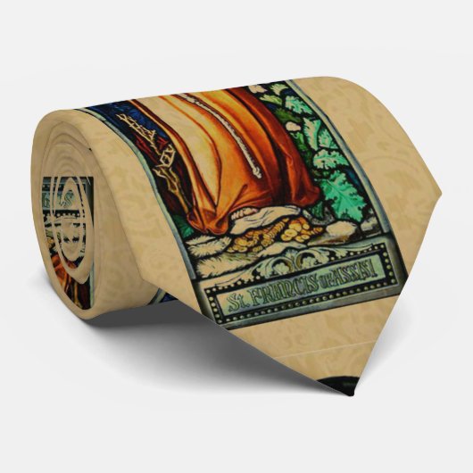 Cravate Saint Francis d'or en verre souillé d'Assisi (Roulé)