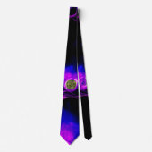 Cravate SAINT GEORGE ET DRAGON Bleu Violet Rose fractal (Devant)