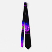 Cravate SAINT GEORGE ET DRAGON Bleu Violet Rose fractal (Dos)