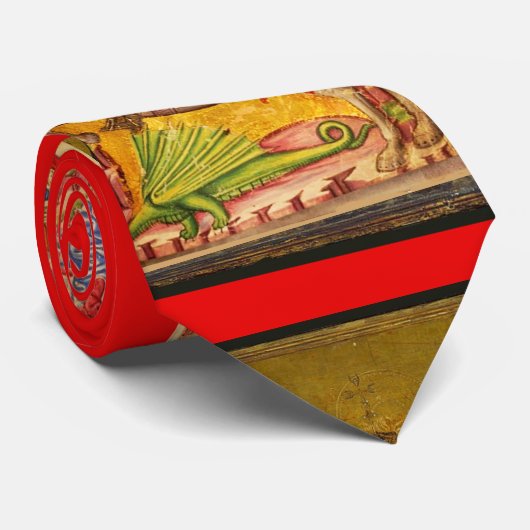 Cravate SAINT GEORGE ET DRAGON, Ruby (Roulé)