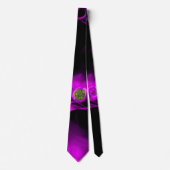 Cravate SAINT GEORGE ET DRAGON Violet Rose fractal, Noir (Devant)