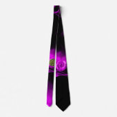Cravate SAINT GEORGE ET DRAGON Violet Rose fractal, Noir (Dos)