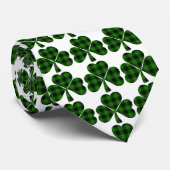 Cravate Saint Patrick’s jour vert noir plaid shamrock (Roulé)