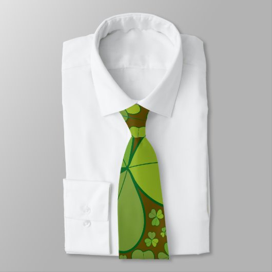 Cravate Saint Patrick's Day Lucky Clovers Shamrock irlanda (Attaché)