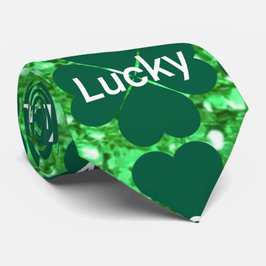Cravate Saint Patrick's day scintillant parties scintillan (Roulé)