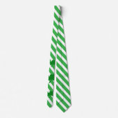 Cravate Saint Patrick's Day Shamrock Grreen White Stripes (Dos)