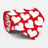 CRAVATE SAINT VALENTIN COEURS ROUGES ET BLANCS SAINT VALEN (Roulé)