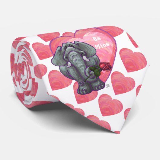 Cravate Saint-Valentin des éléphants (Roulé)