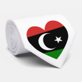 Cravate Saint-Valentin du drapeau cœur libyen (Roulé)