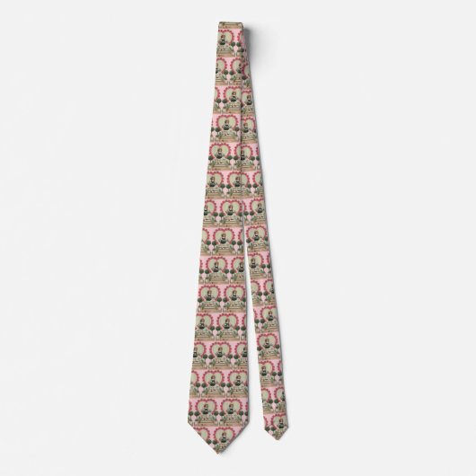 Cravate Saint-Valentin Mignon Vintage, Fille aux Fleurs (Devant)