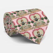 Cravate Saint-Valentin Mignon Vintage, Fille aux Fleurs (Roulé)