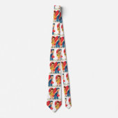 Cravate Saint-Valentin rétro, coeurs de fille et de garçon (Devant)