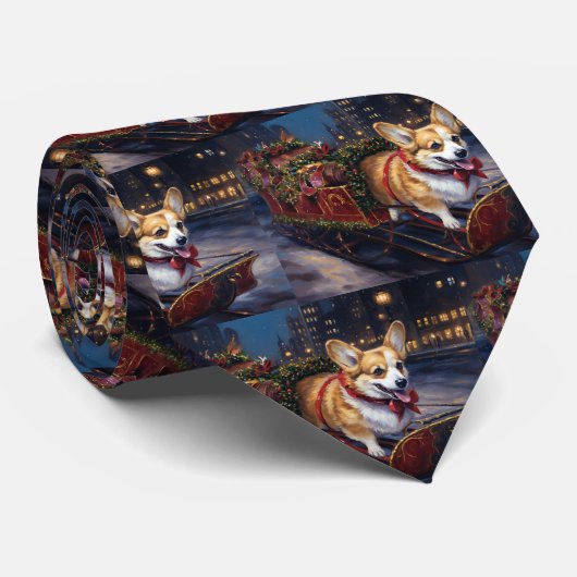 Cravate Saison de Noël de Corgi (Roulé)
