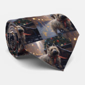 Cravate Saison Festive de Noël à Cairn Terrier (Roulé)