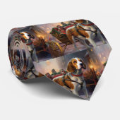 Cravate Saison festive de Noël beagle (Roulé)