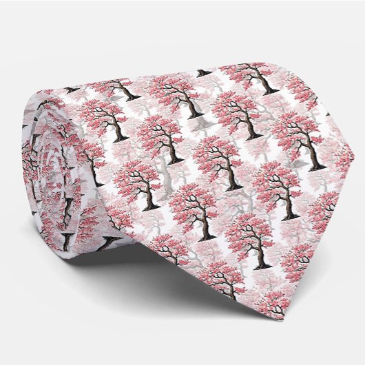 Cravate Sakura Rose Cherry Fleur Arbre Design