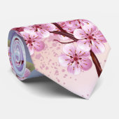Cravate Sakura rose sur la peinture Arrière - plan (Roulé)