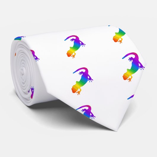 Cravate Salamandre striée arc-en-ciel (Roulé)