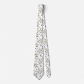 Cravate Salles Mariage blanc  Floral Motif Bouquet (Devant)