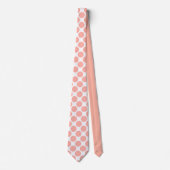 Cravate Salmon Polka Dots on White Custom Necktie (Devant)