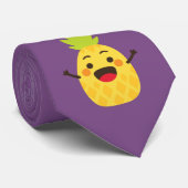 Cravate Salut les amis ! Illustration d'ananas (Roulé)