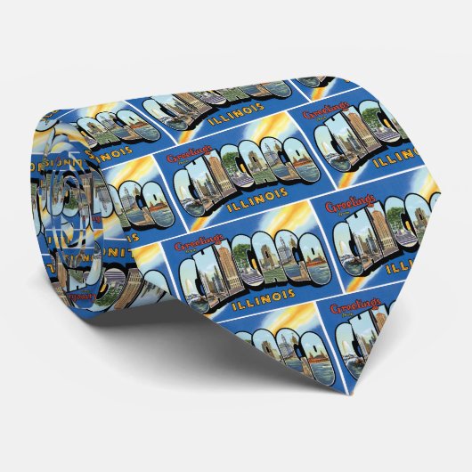 Cravate Salutations de Chicago, l'Illinois ! (Roulé)