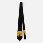 Cravate Samouraïs avec la Pleine lune (Devant)