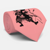 Cravate Samouraïs par Taiso (noir/rouge) (Roulé)