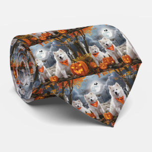Cravate Samoyed Halloween Éffrayant