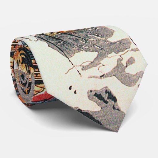 Cravate Samurai Combattre un tigre, Kuniyoshi, Ukiyo-e (Roulé)